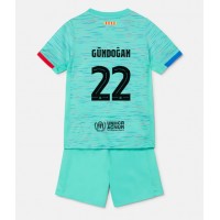 Barcelona Ilkay Gundogan #22 Tretí Detský futbalový dres 2023-24 Krátky Rukáv (+ trenírky)
